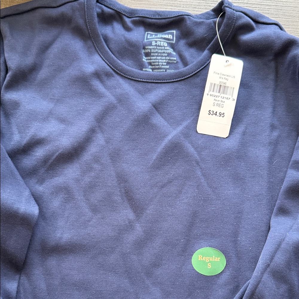 L.L. Bean Navy Blue Crewneck Long Sleeve Shirt